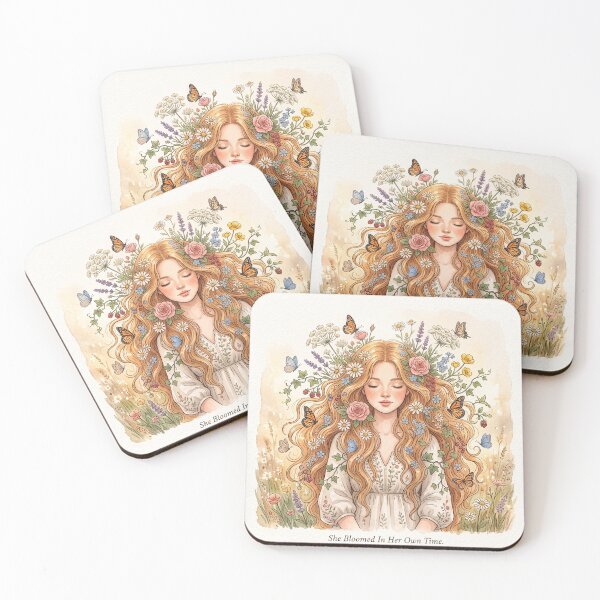 Item preview, She Bloomed In Her Own Time Shirt – Wildflower Girl Watercolor Portrait Tee designed and sold by DmaarGroup.