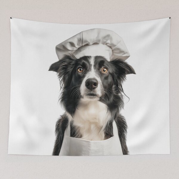 Item preview, Funny Border Collie Dog Chef Realistic Animal Cooking Humor Art designed and sold by LazyOwlStore.