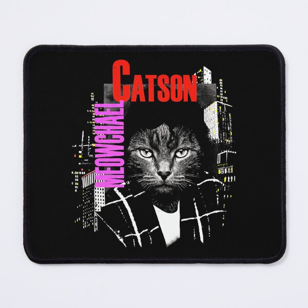 Item preview, Meowchael Catson Retro Album Parody Funny Cat [Black Shirt Only] designed and sold by Off-Road-Zone.