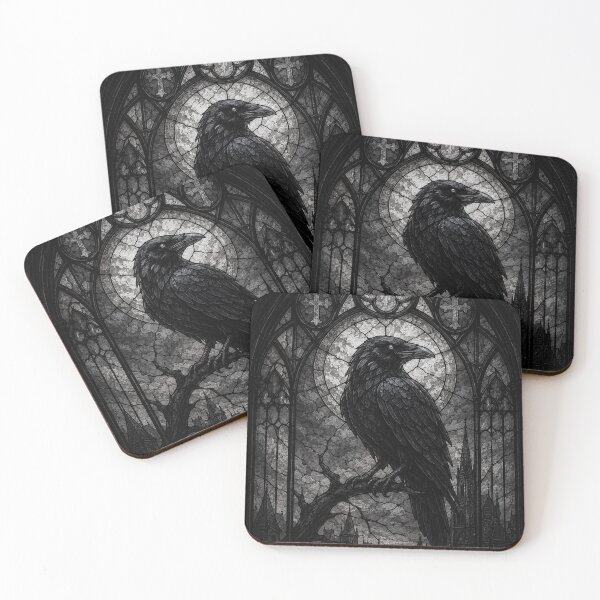 Item preview, Raven In A Stained Glass Window   designed and sold by Dr Voodoo.