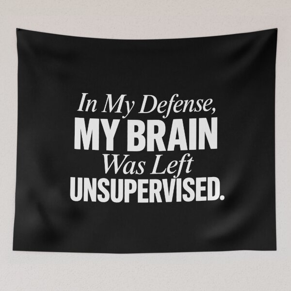Item preview, My Defense Brain Left Unsupervised ADHD Humor t-shirt designed and sold by Mosidrip.