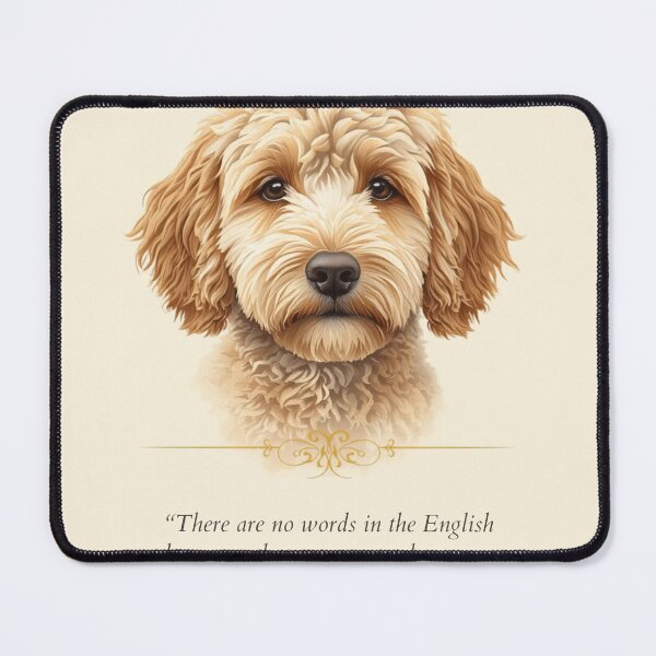 Item preview, "Goldendoodle Portrait Love Quote Print" designed and sold by WaggingTailsCo.