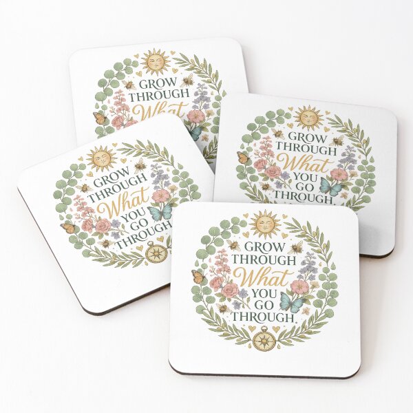 Item preview, Grow Through What You Go Through | Inspirational Motivational Quote Design | Mental Health & Self Growth Aesthetic | Positive Affirmation designed and sold by Softbear Atelier.