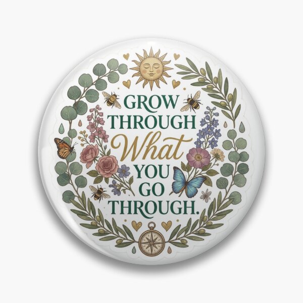 Item preview, Grow Through What You Go Through | Inspirational Motivational Quote Design | Mental Health & Self Growth Aesthetic | Positive Affirmation designed and sold by Softbear Atelier.