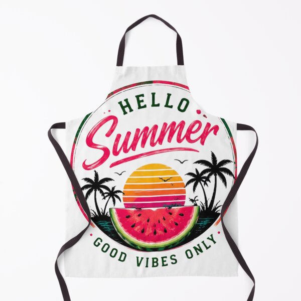 Item preview, Hello Summer Good Vibes Only Retro Beach Watermelon Graphic T-Shirt designed and sold by novaduman.
