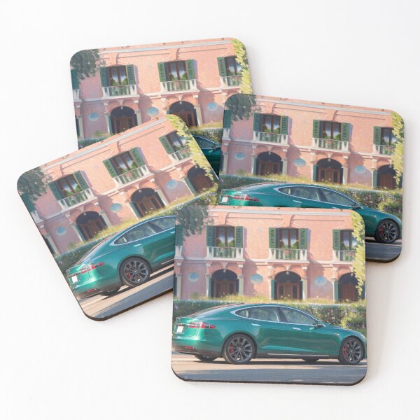 Item preview, Villa de lujo italiana con Tesla Model S verde esmeralda. designed and sold by UmSkelig834.
