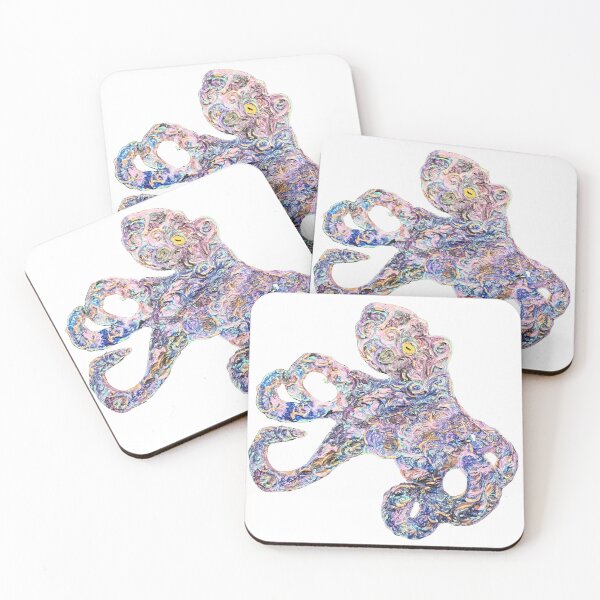 Item preview, Mixed media textured octopus painting designed and sold by Salted Clay.
