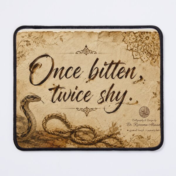 Item preview, Once Bitten, Twice Shy Arabic Proverb designed and sold by LumivaraGallery.