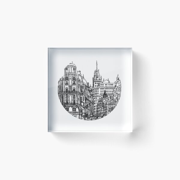 Madrid Line Drawing Acrylic Block