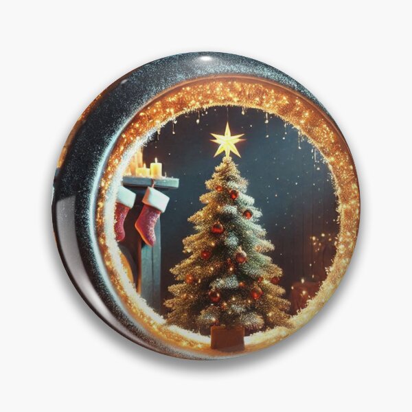 Artikelvorschau, Christmas Tree in Snowy Circular Frame entworfen und verkauft von Pioneer Spirit Market.
