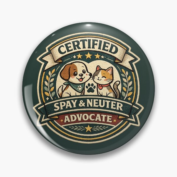 Item preview, Certified Spay & Neuter Advocate Vintage Badge designed and sold by PunchDrop.