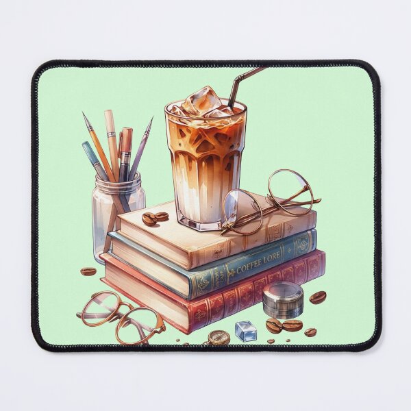 Item preview, Cozy Watercolor Iced Coffee and Vintage Books Academic Sticker designed and sold by sanorastyle.