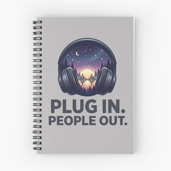 Item preview, Plug In People Out - Introvert Music Lover Forest Headphones designed and sold by Jaroslaw-S.
