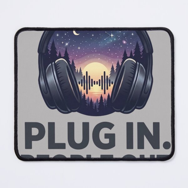 Item preview, Plug In People Out - Introvert Music Lover Forest Headphones designed and sold by Jaroslaw-S.