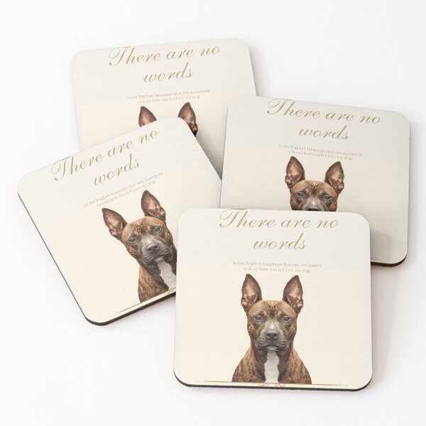 Item preview, "Brindle Dog Portrait Love Quote Print" designed and sold by WaggingTailsCo.