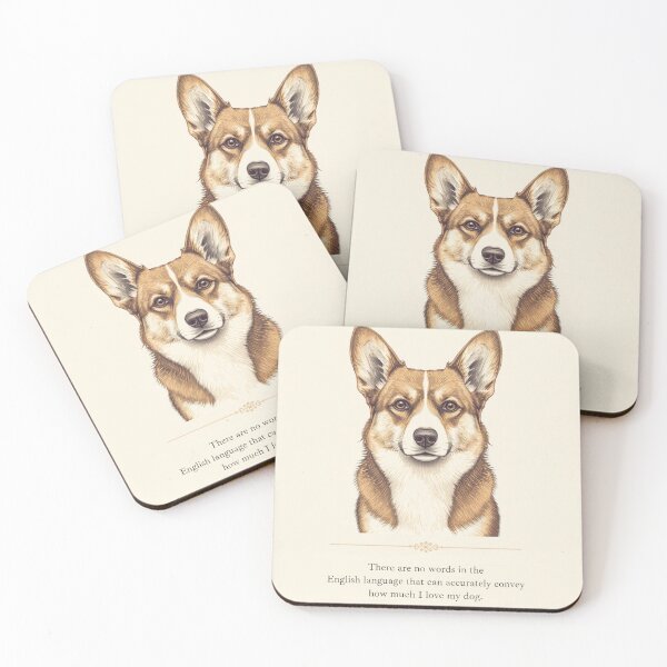 Item preview, "Corgi Mix Dog Portrait Love Quote" designed and sold by WaggingTailsCo.