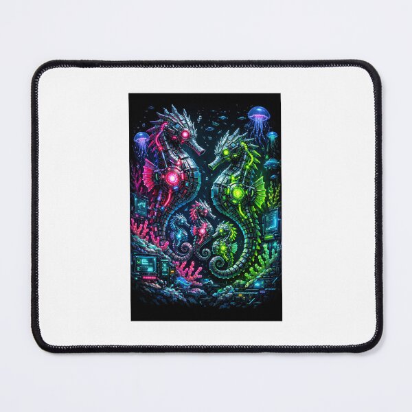 Item preview, Neon-Reef Matrix: The Cybernetic Seahorse Family designed and sold by synthesisnft.