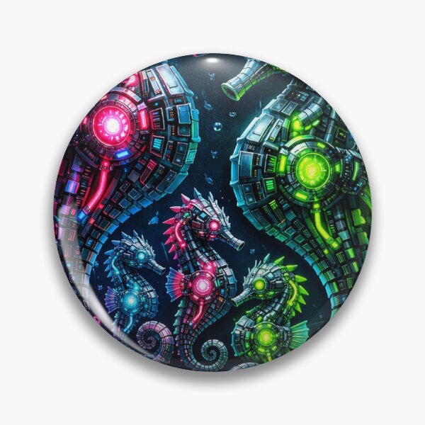 Item preview, Neon-Reef Matrix: The Cybernetic Seahorse Family designed and sold by synthesisnft.