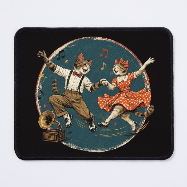 Item preview, Dancing Cats Swing Dance Lindy Hop Vintage Design designed and sold by SANADART.