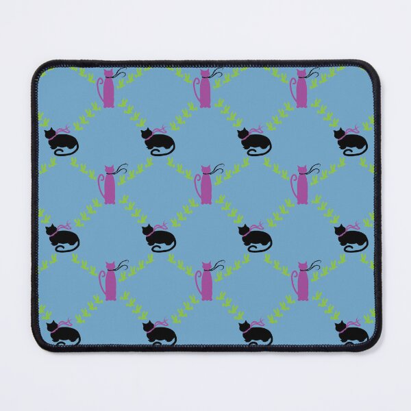 Item preview, Black & Purple Cozy Cats & Birds Diamonds on Blue designed and sold by Digitalmyth's Designs.