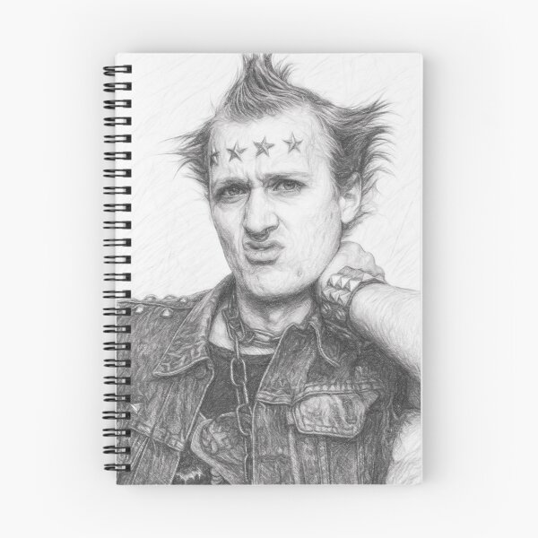 Item preview, Black and White Pencil Sketch of an Iconic 80s Punk Comedy Character designed and sold by Leon Woods Pencil Art.