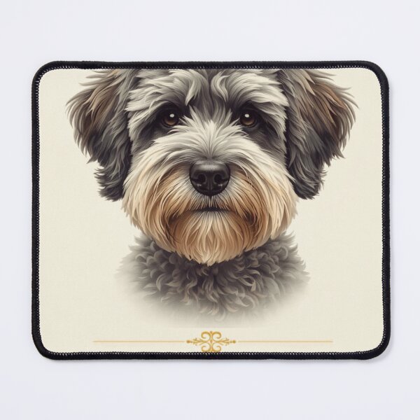 Item preview, "Schnoodle Dog Portrait Love Quote Print" designed and sold by WaggingTailsCo.