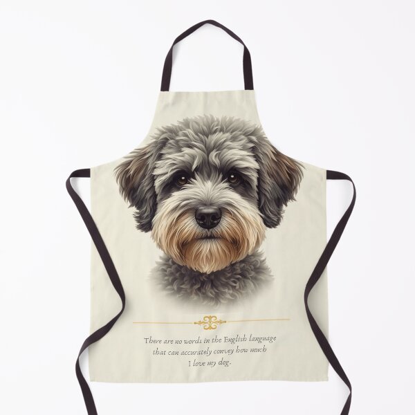 Item preview, "Schnoodle Dog Portrait Love Quote Print" designed and sold by WaggingTailsCo.