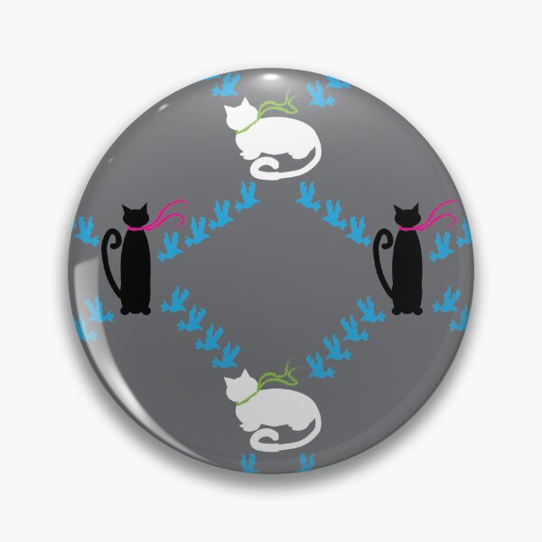 Item preview, Black & White Cozy Cats & Birds Diamonds on Gray designed and sold by Digitalmyth's Designs.