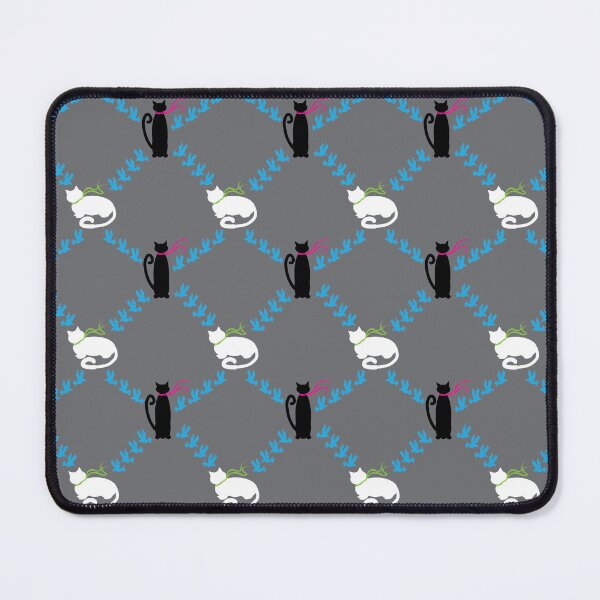 Item preview, Black & White Cozy Cats & Birds Diamonds on Gray designed and sold by Digitalmyth's Designs.