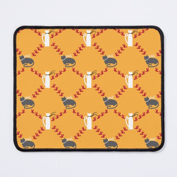 Item preview, Gray & White Cozy Cats & Birds Diamonds on Gold designed and sold by Digitalmyth's Designs.