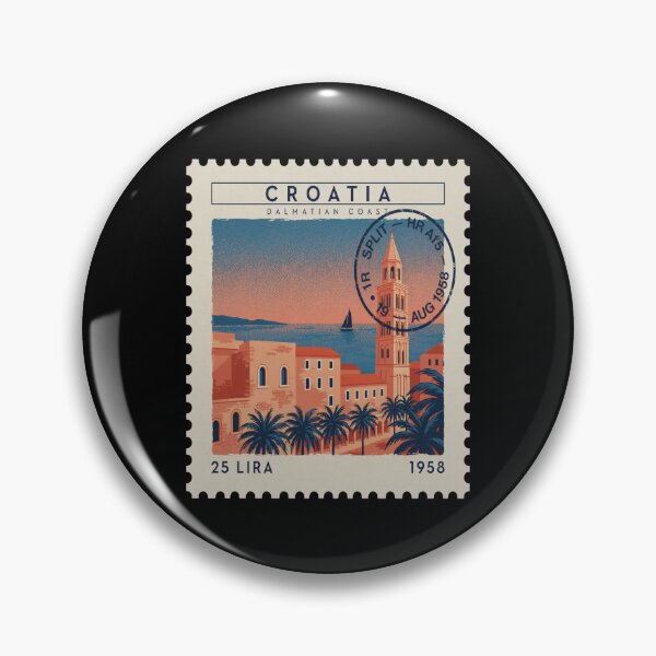Item preview, Split Croatia Dalmatian Coast Postage Stamp Travel Sticker designed and sold by stickercuffs.