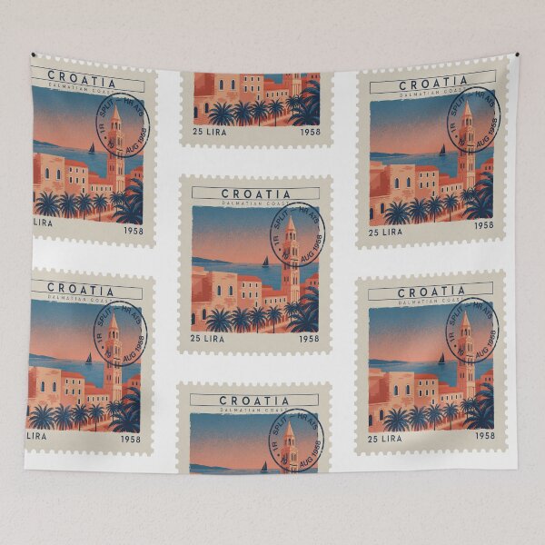 Item preview, Split Croatia Dalmatian Coast Postage Stamp Travel Sticker designed and sold by stickercuffs.