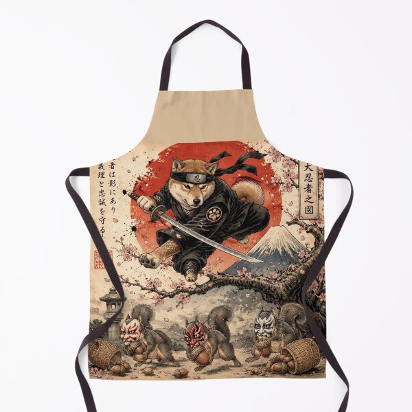 Item preview,  Shinobi Shiba Ninja Anime | Kabuki Squirrel Heist | Naruto Dog Ukiyo-e designed and sold by Natalia-Vlad.