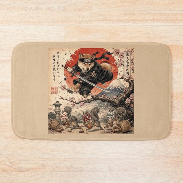 Item preview,  Shinobi Shiba Ninja Anime | Kabuki Squirrel Heist | Naruto Dog Ukiyo-e designed and sold by Natalia-Vlad.