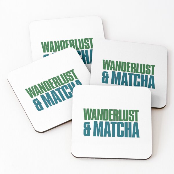 Item preview, Wanderlust & Matcha Sticker | Coffee & Travel Aesthetic | Laptop Water Bottle Decal designed and sold by Art90o.
