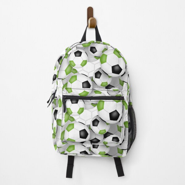 Item preview, bright green & black soccer balls pattern designed and sold by katzdzynes.