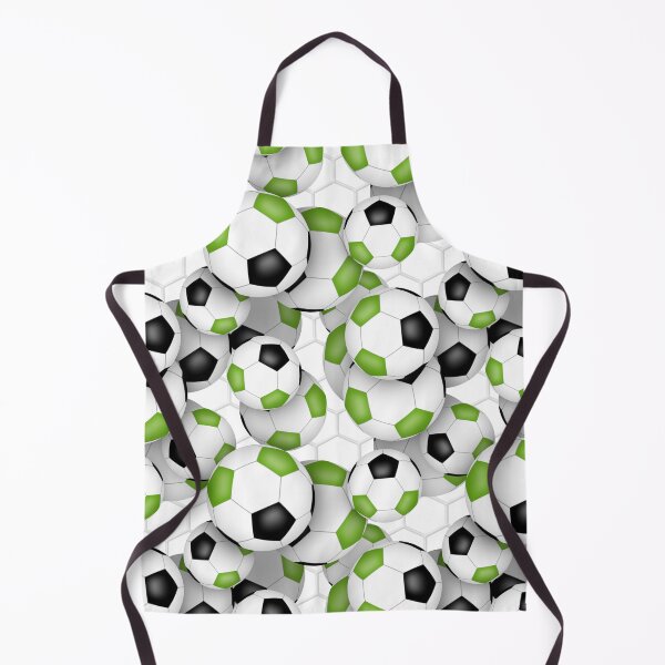 Item preview, bright green & black soccer balls pattern designed and sold by katzdzynes.