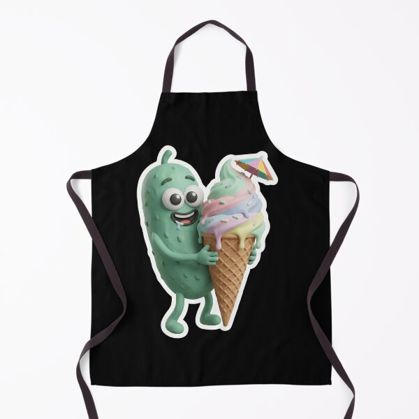 Item preview, Funny Pseudo 3D Claymation Pickle with Summer Ice Cream Cone designed and sold by Basma Designs | Funny Shirts, Stickers & Mugs.