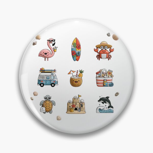 Item preview, Cute Summer Beach Sticker Pack designed and sold by MegaNovaArt.