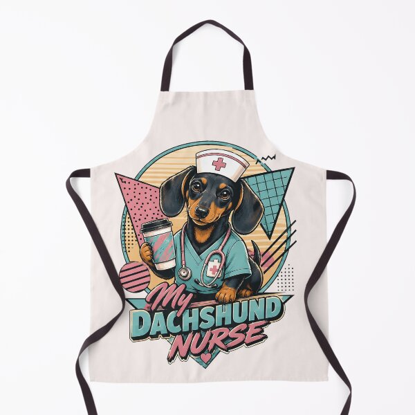 Item preview, Retro 80s My Dachshund Nurse With Coffee designed and sold by MythicCotton.