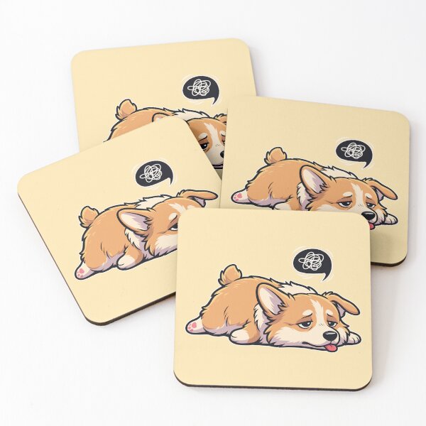 Item preview, Funny Confused Exhausted Welsh Corgi - Sleepy Dog Lover Gift Graphic designed and sold by Juka-Arts-CC.