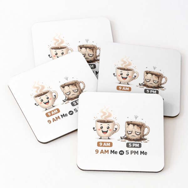 Item preview, 9 AM Me vs 5 PM Me Funny Single Sticker - Sarcastic Corporate Office Burnout Decal designed and sold by SlapHappyArt.