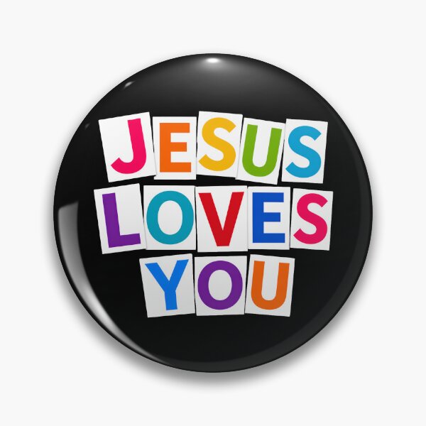 Item preview, Jesus Loves You Colorful Typography Design | Modern Christian Faith Inspirational Wall Art | Bold Rainbow Lettering Gift designed and sold by  Inner Voice Design.