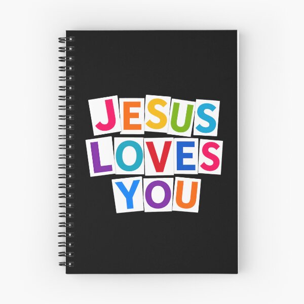 Item preview, Jesus Loves You Colorful Typography Design | Modern Christian Faith Inspirational Wall Art | Bold Rainbow Lettering Gift designed and sold by  Inner Voice Design.