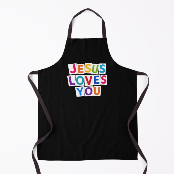 Item preview, Jesus Loves You Colorful Typography Design | Modern Christian Faith Inspirational Wall Art | Bold Rainbow Lettering Gift designed and sold by Inner Voice Design.