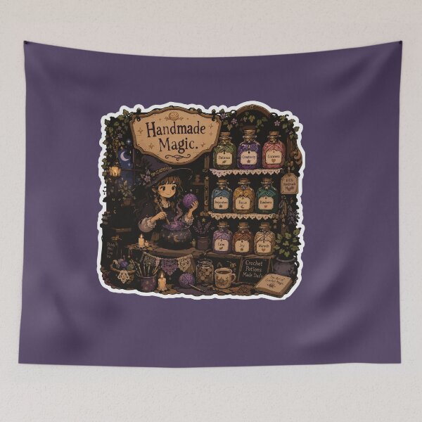 Item preview, Handmade Magic Crochet Witch Cottagecore designed and sold by SimplePoDesign.