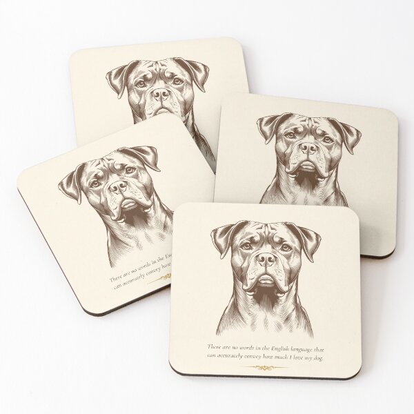 Item preview, "Vintage Etched Boxador Portrait Quote Print" designed and sold by WaggingTailsCo.