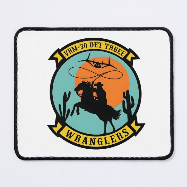 Item preview, VRM-30 Det Three "Wranglers" Fleet Logistics Multi-Mission Squadron Insignia designed and sold by CharlieDesings.