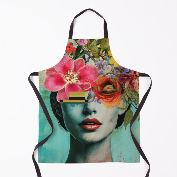 Item preview, Illustration of a woman portrait with fashion flowers on the head. Vivid colors. A vintage background. designed and sold by Soft Oddity.