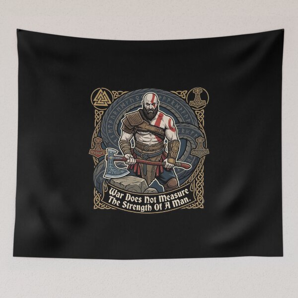 Item preview, Kratos - War Does Not Measure The Strength Of A Man designed and sold by Enea Kelo.